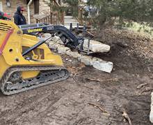 Natural stone retaining wall