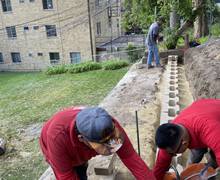 retaining wall installation 3
